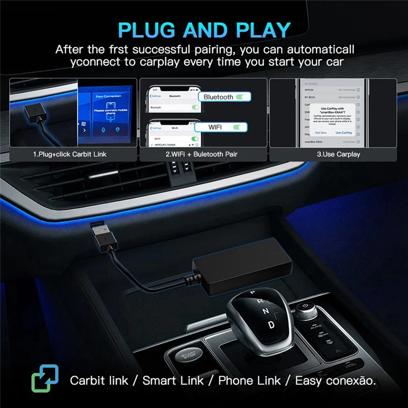 AED4-Plug And Play Carbit Link для беспроводного Carplay Android AUTO Box Автомобильная навигация Умная автомобильная машина Соединение
AED4-Plug And Play Carbit Link для беспроводного Carplay Android AUTO Box Автомобильная навигация Умная автомобильная машина Соединение