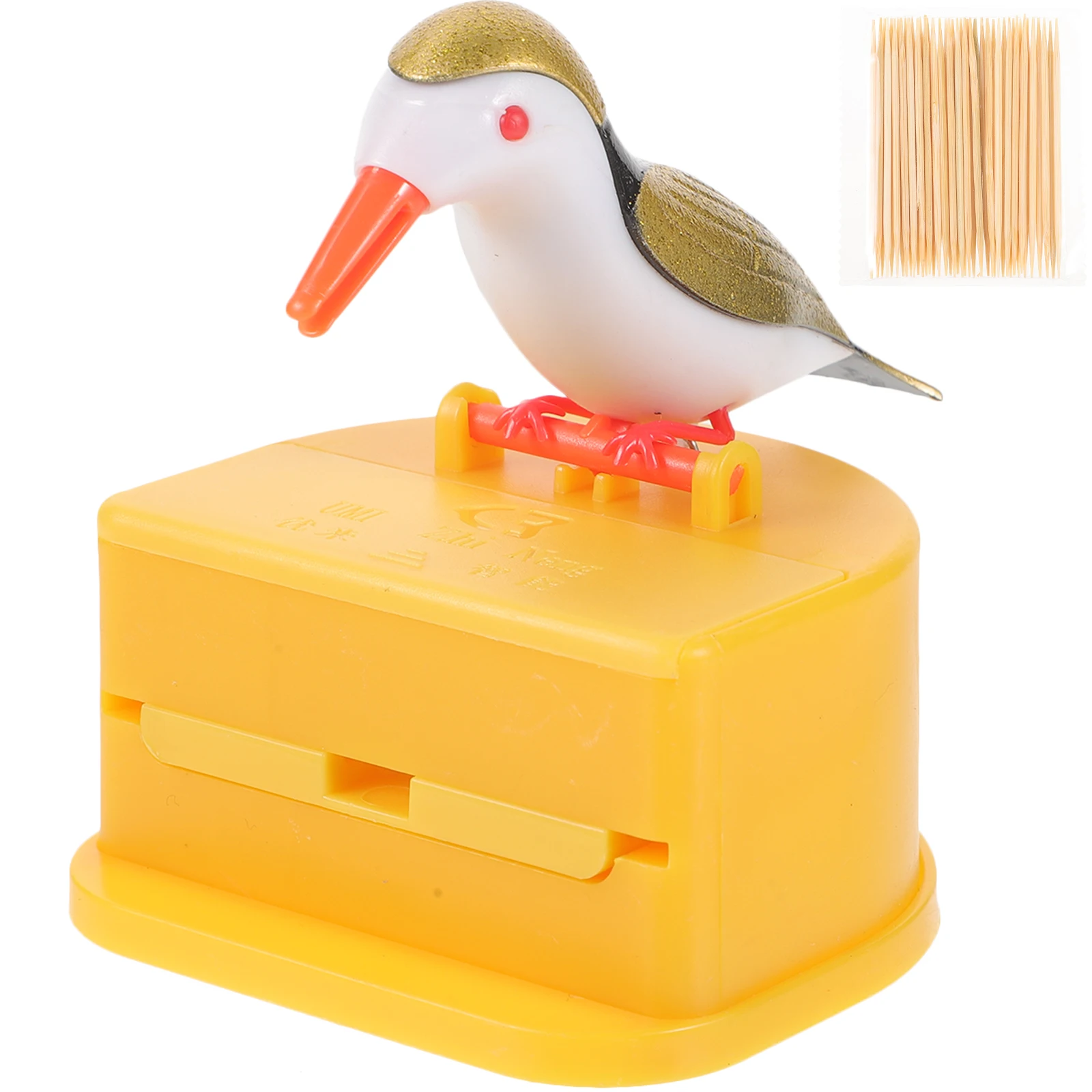 Creative Pressing Toothpick Holder Bird Shape Green Base White Gold Plastic Container Dispenser Easy Access Hygienic Home
Creative Pressing Toothpick Holder Bird Shape Green Base White Gold Plastic Container Dispenser Easy Access Hygienic Home