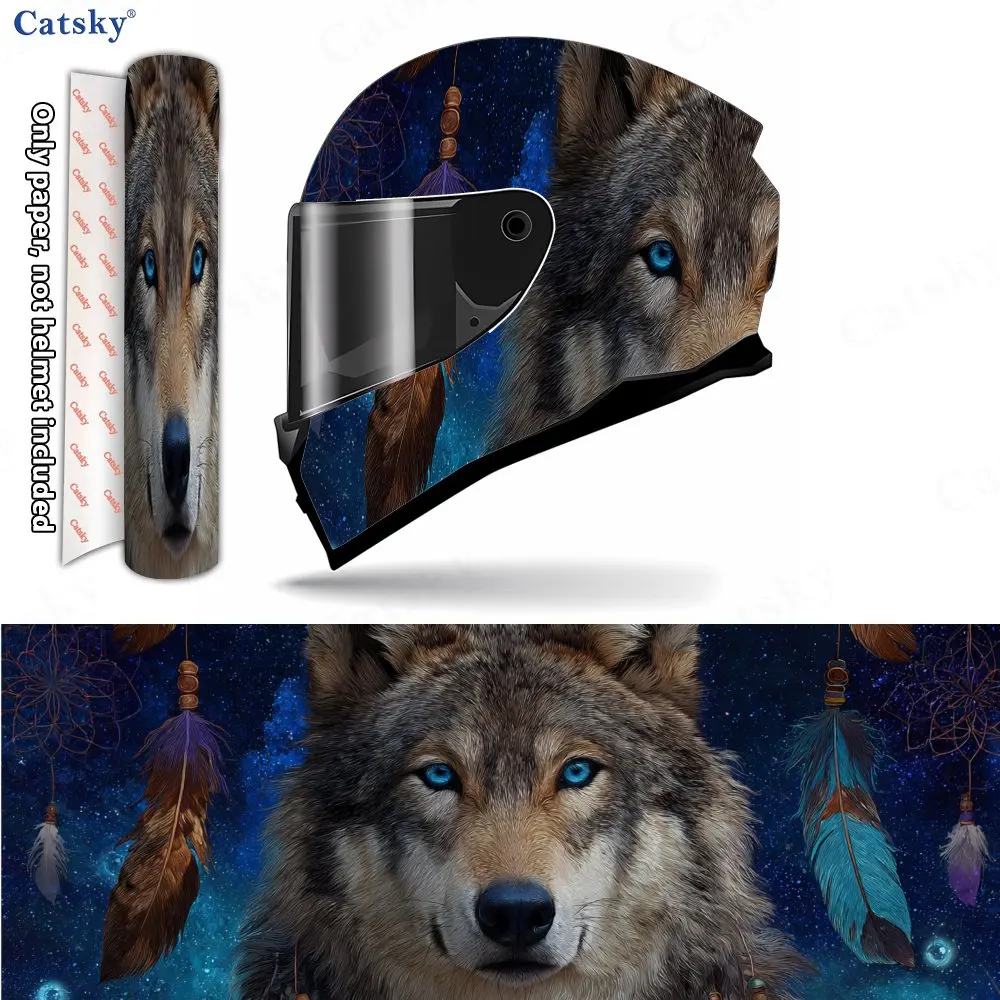 Cosmic Dreamcatcher Wolf Totem Art Helmet Vinyl Wraps, Waterproof Scratch-Resistant Full Face Helmet Decals, Durable PVC Decorat
Cosmic Dreamcatcher Wolf Totem Art Helmet Vinyl Wraps, Waterproof Scratch-Resistant Full Face Helmet Decals, Durable PVC Decorat