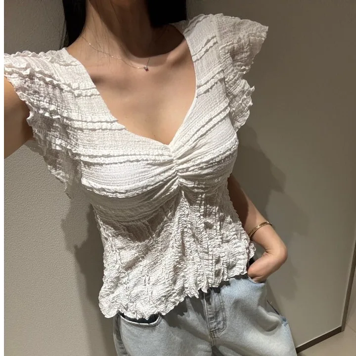 Korean Style Chic Summer Sweet Elastic Lace Short Casual Versatile Fly Sleeve Slimming Top Women's Fashion Shirt V Neck Short...
Korean Style Chic Summer Sweet Elastic Lace Short Casual Versatile Fly Sleeve Slimming Top Women's Fashion Shirt V Neck Short...
