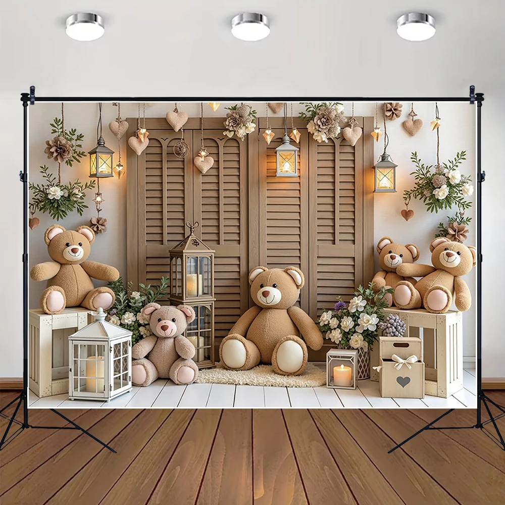 MOON.QG Birthday Decoration Backdrop Wooden Door Flower Brown Teddy Bear Anniversaire Photo Background Photography Photobooth
MOON.QG Birthday Decoration Backdrop Wooden Door Flower Brown Teddy Bear Anniversaire Photo Background Photography Photobooth