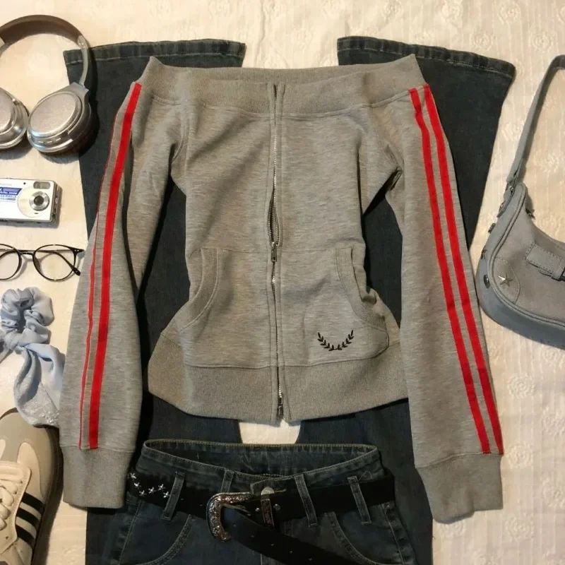 Американский винтажный полосатый свитшот, топ, осеннее новое облегающее пальто, женское модное повседневное универсальное пальто Y2k, толстовки в стиле Харадзюку
Американский винтажный полосатый свитшот, топ, осеннее новое облегающее пальто, женское модное повседневное универсальное пальто Y2k, толстовки в стиле Харадзюку