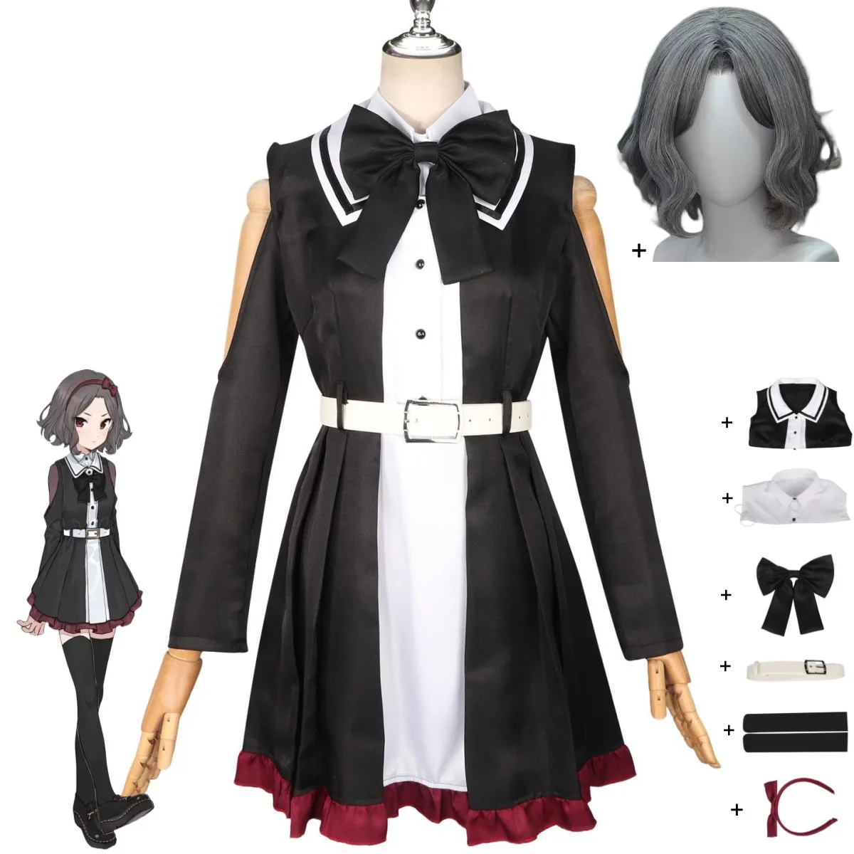 Костюм для косплея Anime Girls Band Cry Tomo Ebizuka, черная рубашка с длинными рукавами, платье, парик, женский милый сексуальный повседневный костюм для отдыха
Костюм для косплея Anime Girls Band Cry Tomo Ebizuka, черная рубашка с длинными рукавами, платье, парик, женский милый сексуальный повседневный костюм для отдыха