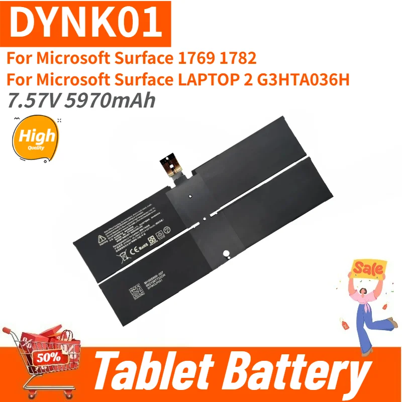High Quality DYNK01 Laptop Battery 7.57V 5970mAh For Microsoft Surface Laptop 1st/2nd Generation 1769/1782 G3HTA036H Brand New
High Quality DYNK01 Laptop Battery 7.57V 5970mAh For Microsoft Surface Laptop 1st/2nd Generation 1769/1782 G3HTA036H Brand New