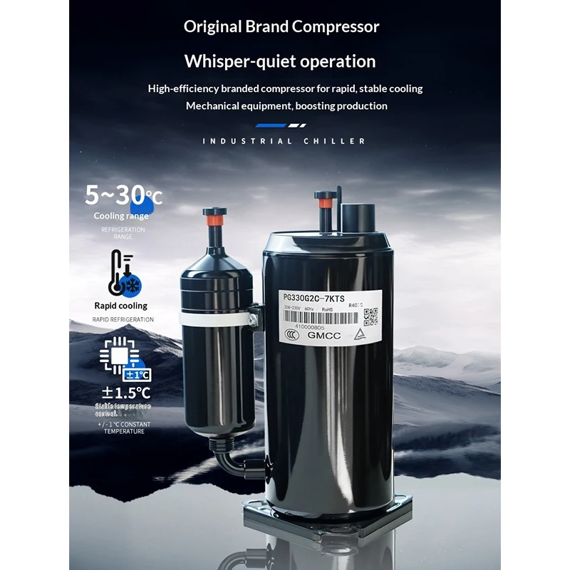 0.8HP Industrial Water Chiller Recirculating System for CNC Spindle Laser Cutting Machine 220V Compressor Eco-Friendly
0.8HP Industrial Water Chiller Recirculating System for CNC Spindle Laser Cutting Machine 220V Compressor Eco-Friendly