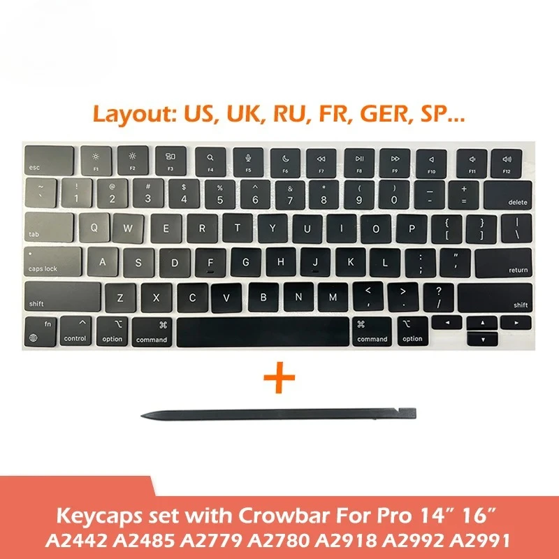 Ноутбук A2442 A2485 A2779 A2780 A2918 A2992 A2991, колпачки для клавиш, набор колпачков для Macbook Pro M1 M2 M3 14 дюймов, 16 дюймов, ремонт клавиатуры
Ноутбук A2442 A2485 A2779 A2780 A2918 A2992 A2991, колпачки для клавиш, набор колпачков для Macbook Pro M1 M2 M3 14 дюймов, 16 дюймов, ремонт клавиатуры