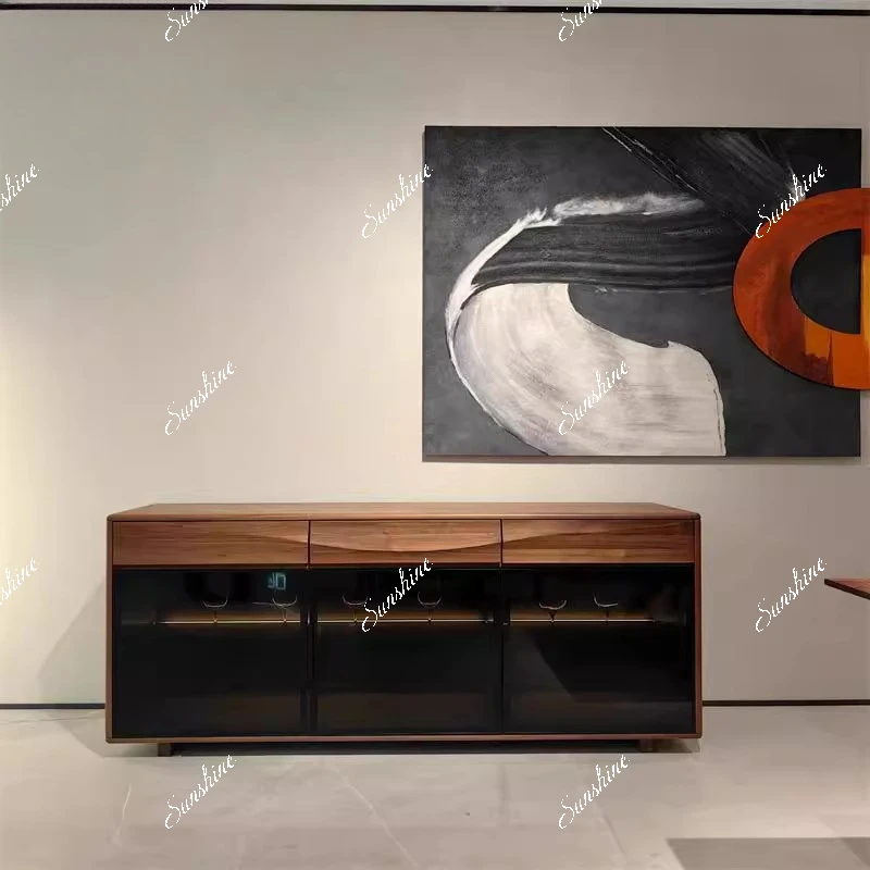 North American living room storage cabinet all solid wood display simple glass cabinet
North American living room storage cabinet all solid wood display simple glass cabinet