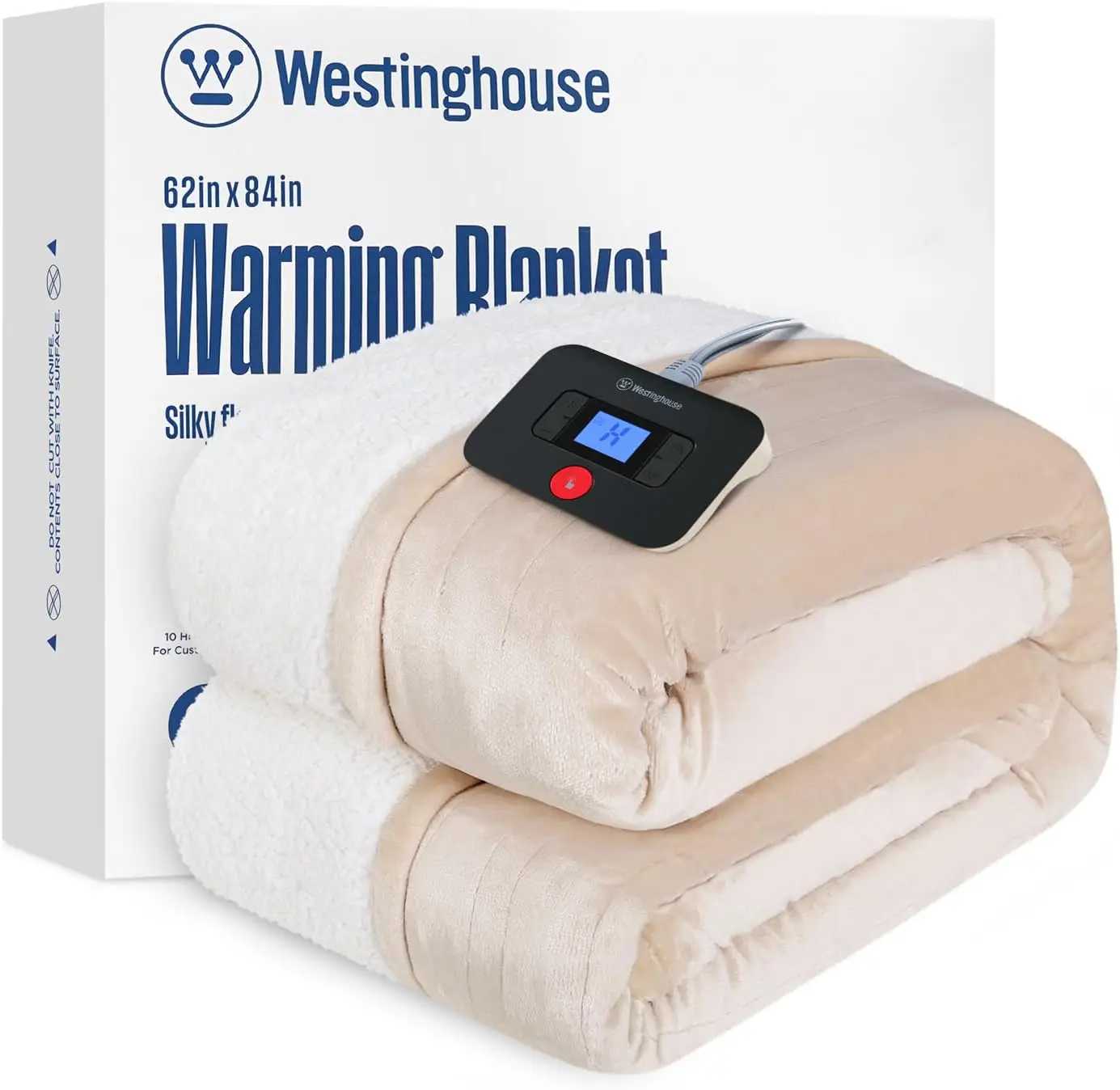 Electric Blanket Twin Size with 10 Heating Levels and Timer, Flannel to Sherpa Reversible, Machine Washable (62" x 84", Beige)
Electric Blanket Twin Size with 10 Heating Levels and Timer, Flannel to Sherpa Reversible, Machine Washable (62" x 84", Beige)