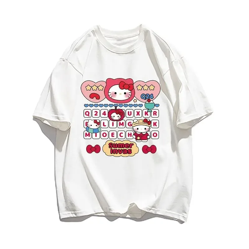 2026 New Summer Family Wear Pure Cotton T-shirt with Retro Keyboard Print Hello Kitty Women's T-shirt Casual Fashion Y2K Top
2026 New Summer Family Wear Pure Cotton T-shirt with Retro Keyboard Print Hello Kitty Women's T-shirt Casual Fashion Y2K Top