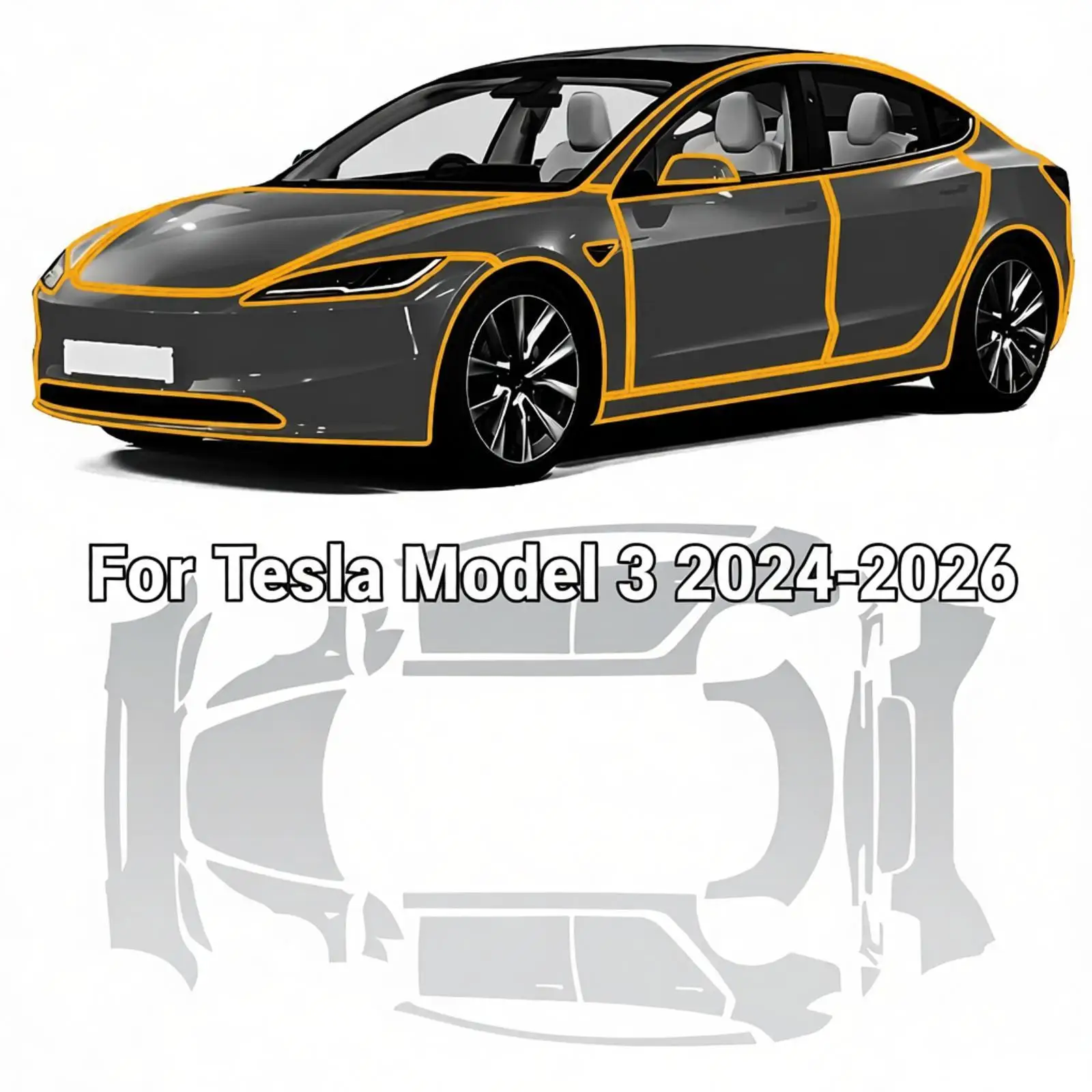 For Tesla Model 3 Highland Premium 2024-2026 8.5Mil TPU Paint Protection Film Clear Bra Pre-cut PPF Body Anti-Scratch Resistant
For Tesla Model 3 Highland Premium 2024-2026 8.5Mil TPU Paint Protection Film Clear Bra Pre-cut PPF Body Anti-Scratch Resistant