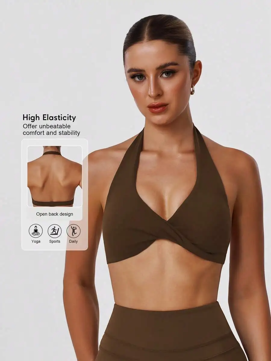 Womens Twist Back V-Neck Padded Sports Bra High Elasticity Yoga Top
Womens Twist Back V-Neck Padded Sports Bra High Elasticity Yoga Top