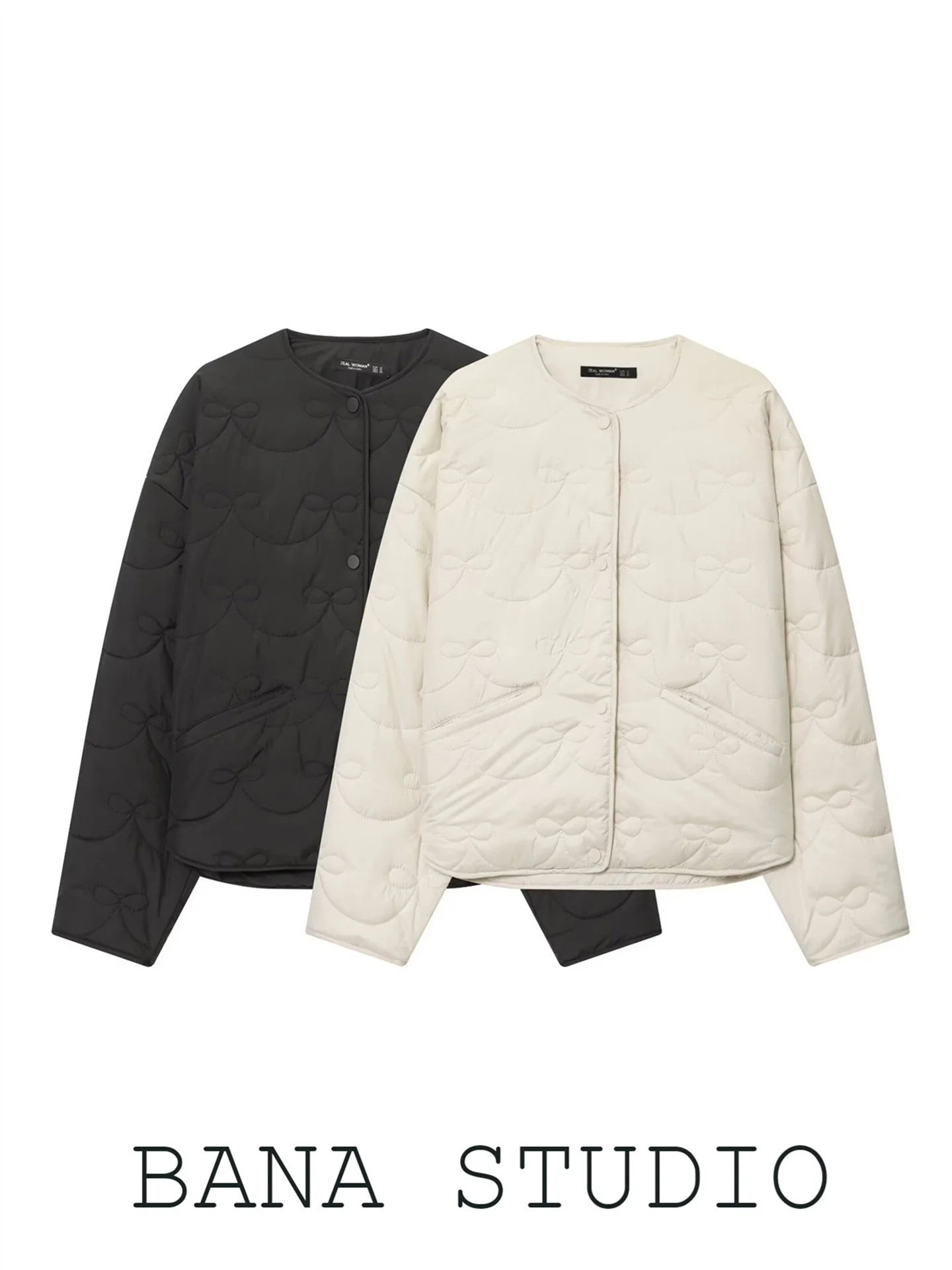 Lightweight Short Cotton Jacket Women's Black White round Neck Winter Coat Thin Style Commute OL Style Long Sleeve Single Button
Lightweight Short Cotton Jacket Women's Black White round Neck Winter Coat Thin Style Commute OL Style Long Sleeve Single Button
