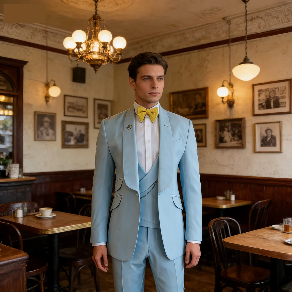 Желтый мужской костюм-тройка Slim Fit с лацканами, жилетом и пиджаком для торжественных мероприятий, свадебный наряд для жениха, костюм для шафера
Желтый мужской костюм-тройка Slim Fit с лацканами, жилетом и пиджаком для торжественных мероприятий, свадебный наряд для жениха, костюм для шафера