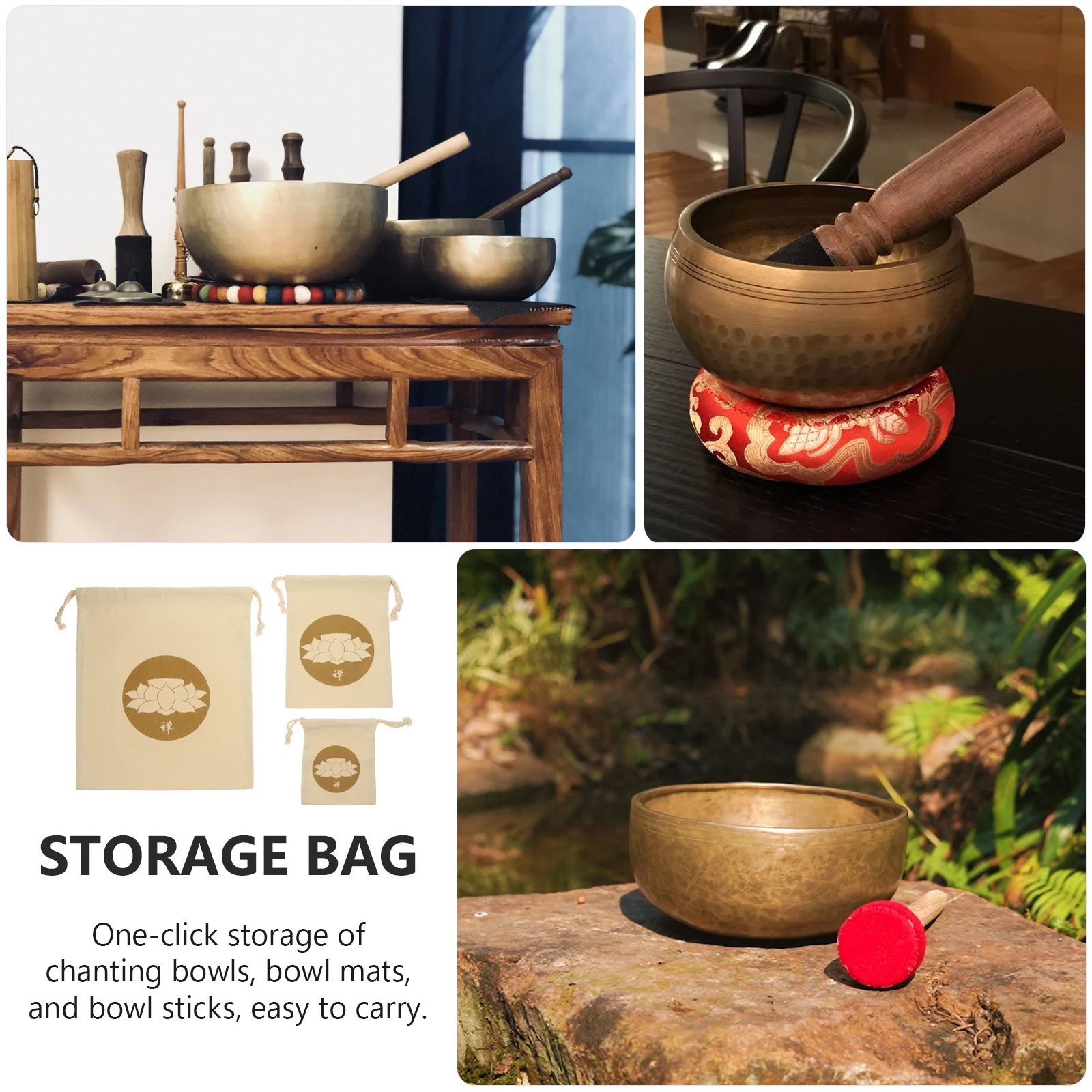3 Pcs Buddha Sound Bowl Bag Drawstring Cotton Linen Compact Size Durable Sturdy Tibetan Meditation Singing Bowl Pouch Storage
3 Pcs Buddha Sound Bowl Bag Drawstring Cotton Linen Compact Size Durable Sturdy Tibetan Meditation Singing Bowl Pouch Storage
