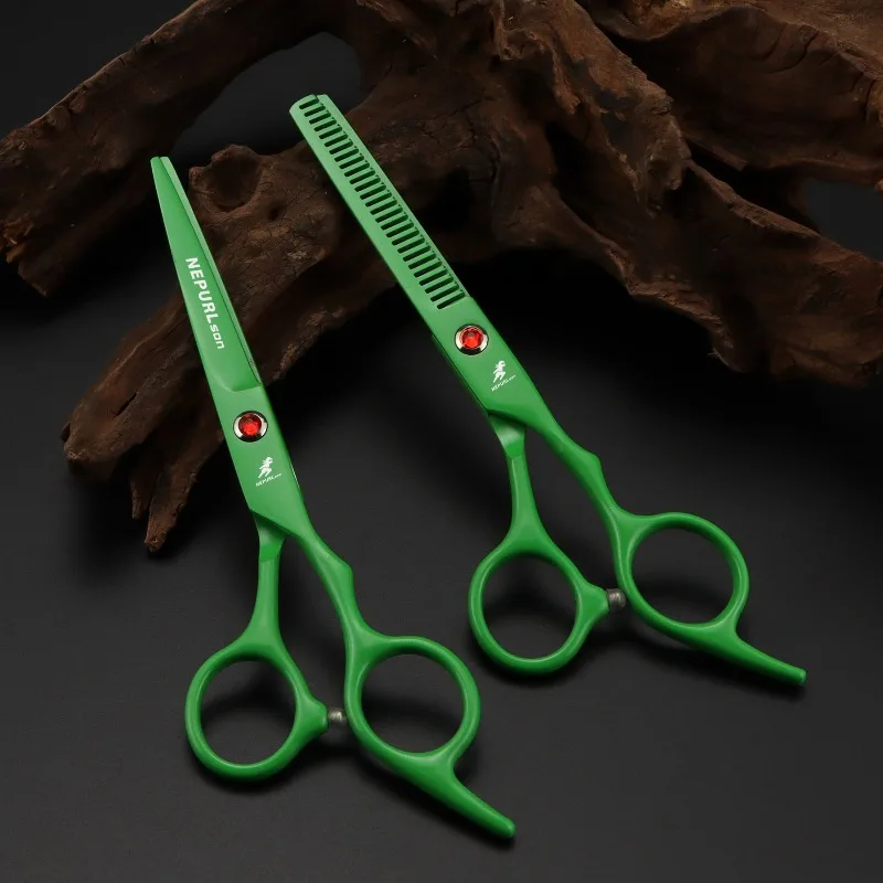 6" Professional Barber Scissors Set - Haircut Styling & Thinning Shears for Humans/Pets, Salon Haircut Styling Tools
6" Professional Barber Scissors Set - Haircut Styling & Thinning Shears for Humans/Pets, Salon Haircut Styling Tools