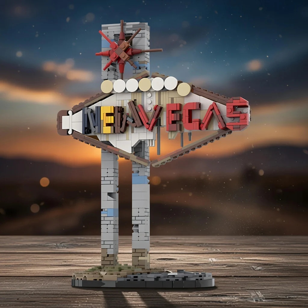 MOC Post-Apocalyptic New Vegas Sign Building Blocks Model Kit DIY Assembly Bricks Desktop Decor Retro Sci-Fi Ornaments
MOC Post-Apocalyptic New Vegas Sign Building Blocks Model Kit DIY Assembly Bricks Desktop Decor Retro Sci-Fi Ornaments