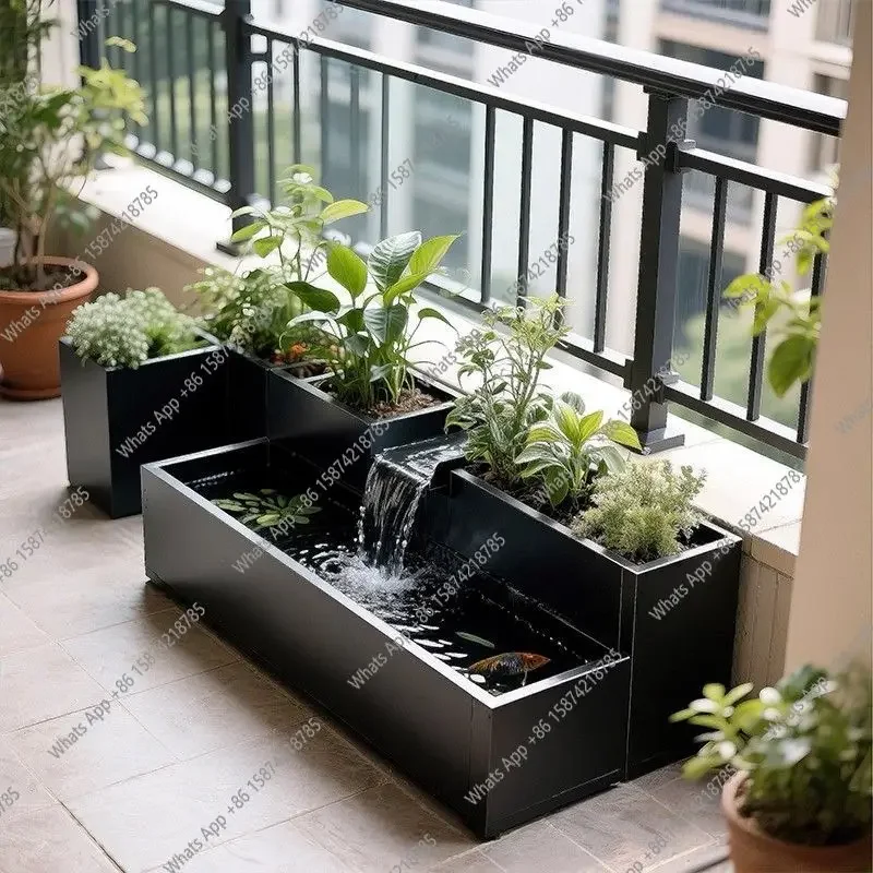 N63 Balcony creative running water fish tank flower box metal floor acrylic terrace circulation fish pool does not rust
N63 Balcony creative running water fish tank flower box metal floor acrylic terrace circulation fish pool does not rust