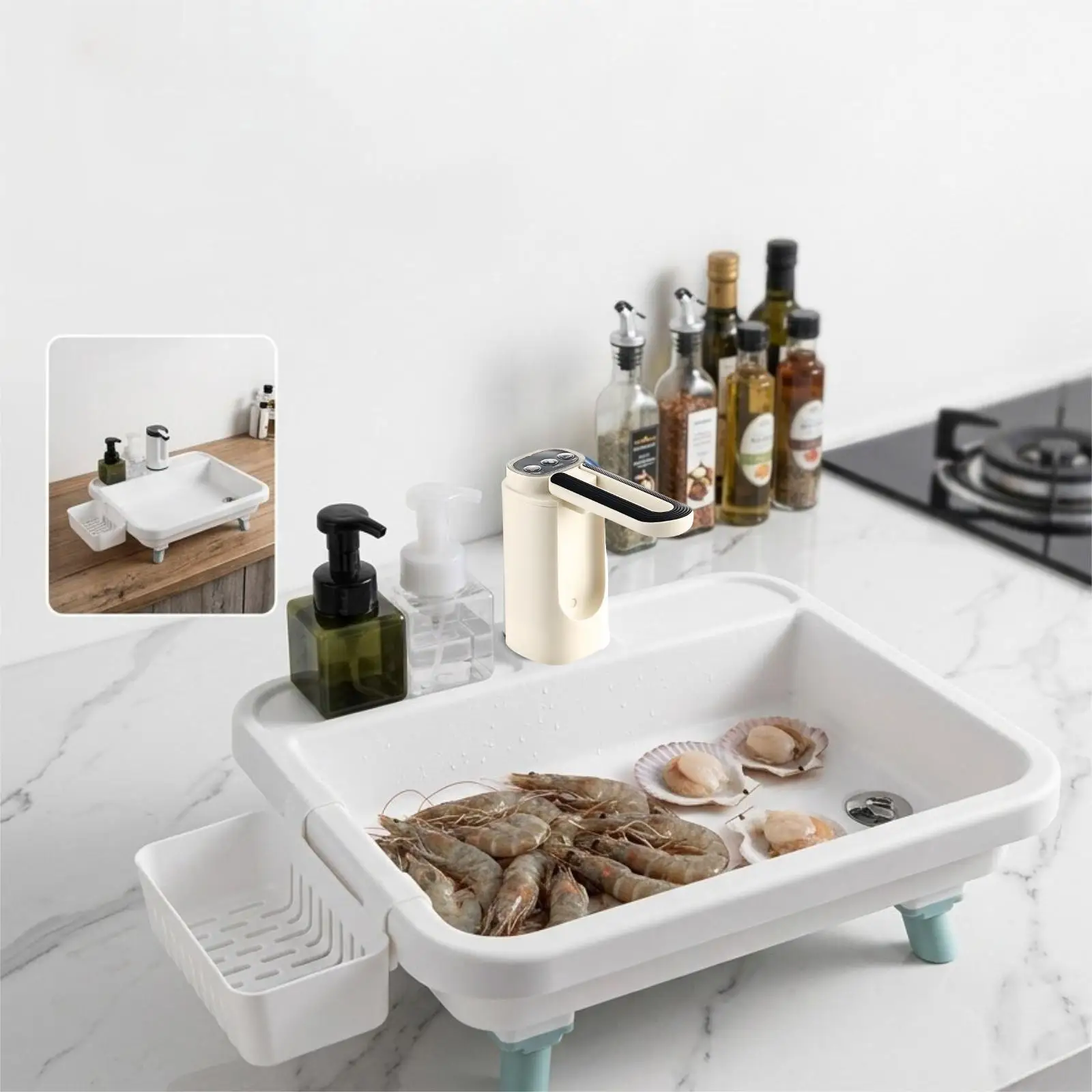 Portable Camping Sink with Tap Adjustable Stand Rectangular Basin for Outdoor Bathroom Dishwashing Gardening
Portable Camping Sink with Tap Adjustable Stand Rectangular Basin for Outdoor Bathroom Dishwashing Gardening