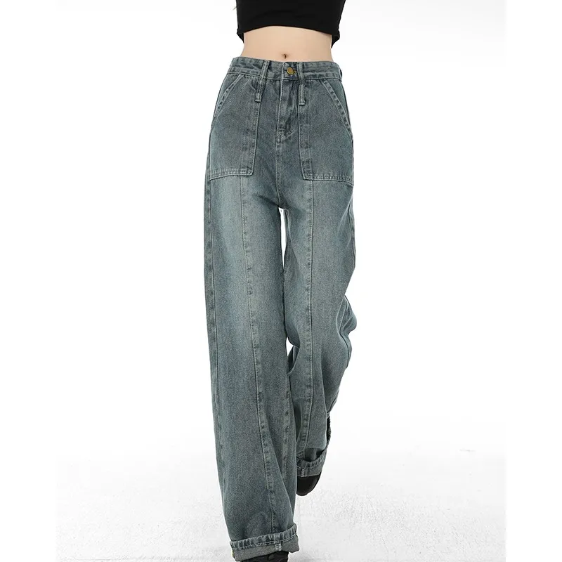 American Retro Distressed Baggy Jeans Women Y2K Vintage 90s Streetwear High Waist Denim Pants Female Wide Leg Trousers
American Retro Distressed Baggy Jeans Women Y2K Vintage 90s Streetwear High Waist Denim Pants Female Wide Leg Trousers
