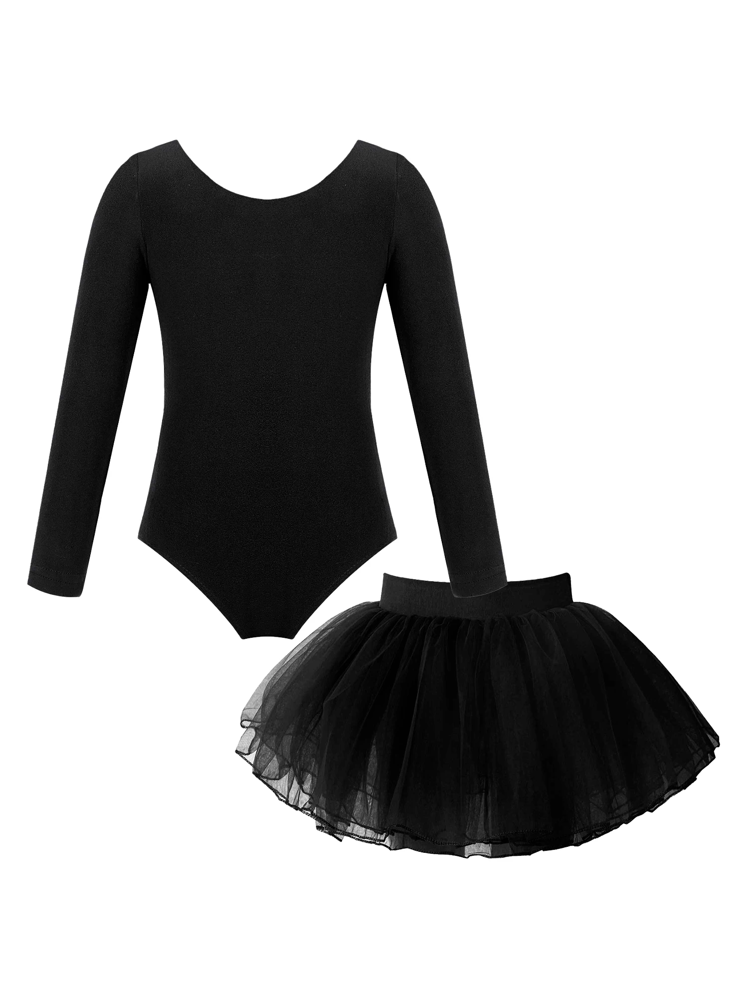 Kids Girls Two-piece Ballet Dance Costume Long Sleeve Round Neck Leotard with Tutu Layered Skirt for Gymnastic Stage Performance
Kids Girls Two-piece Ballet Dance Costume Long Sleeve Round Neck Leotard with Tutu Layered Skirt for Gymnastic Stage Performance