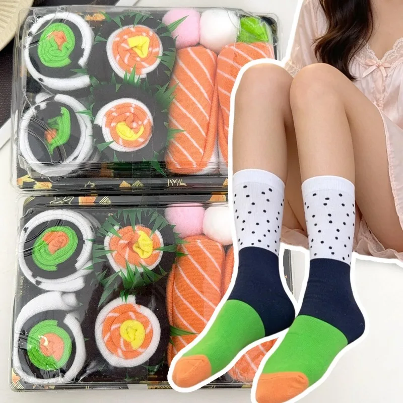 3Pairs Sushi Socks Gift Box Fun Novelty Food Pattern Mid Calf Crew Socks Breathable Stretchy Mid Tube Socks Stockings Men Women
3Pairs Sushi Socks Gift Box Fun Novelty Food Pattern Mid Calf Crew Socks Breathable Stretchy Mid Tube Socks Stockings Men Women
