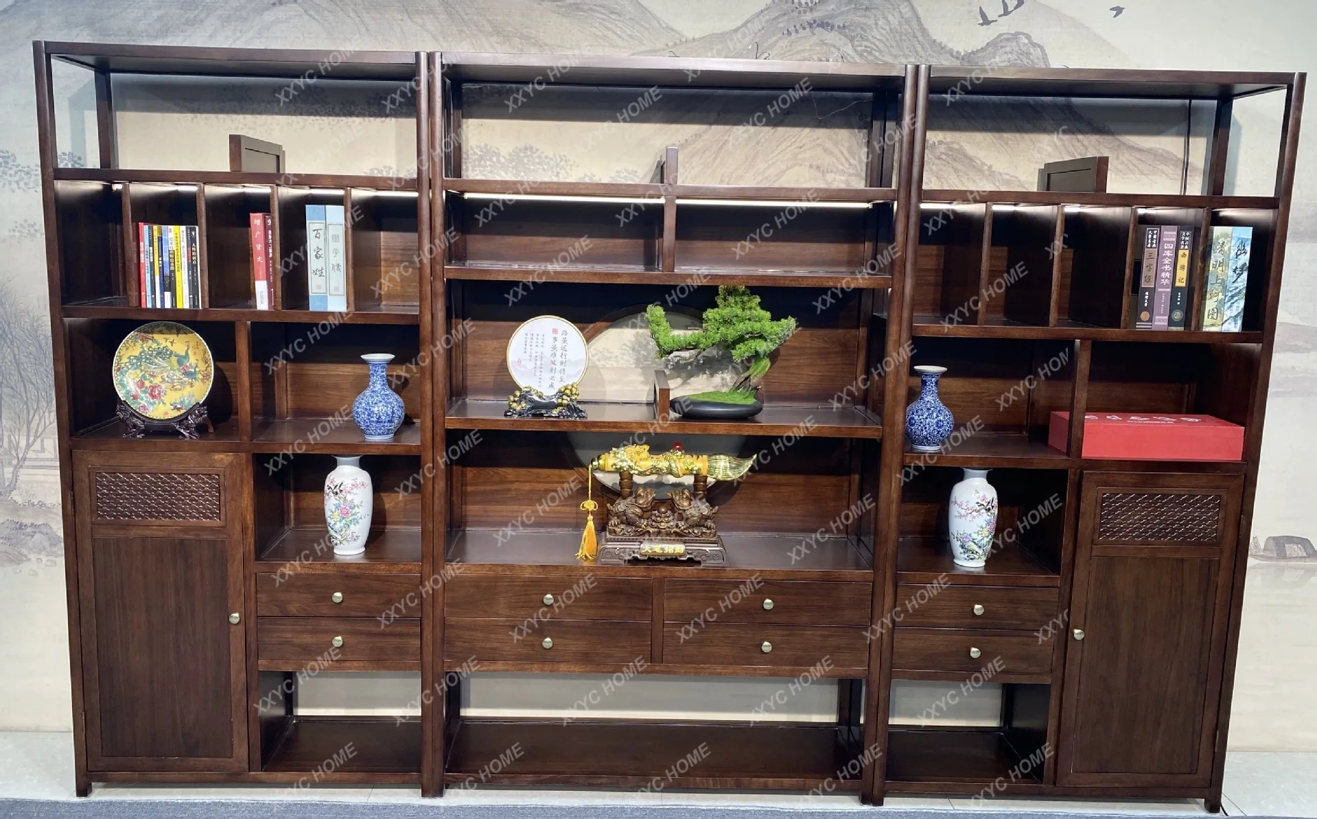 LSolid wood bookcase combination new Chinese villa office zen storage high-end
LSolid wood bookcase combination new Chinese villa office zen storage high-end