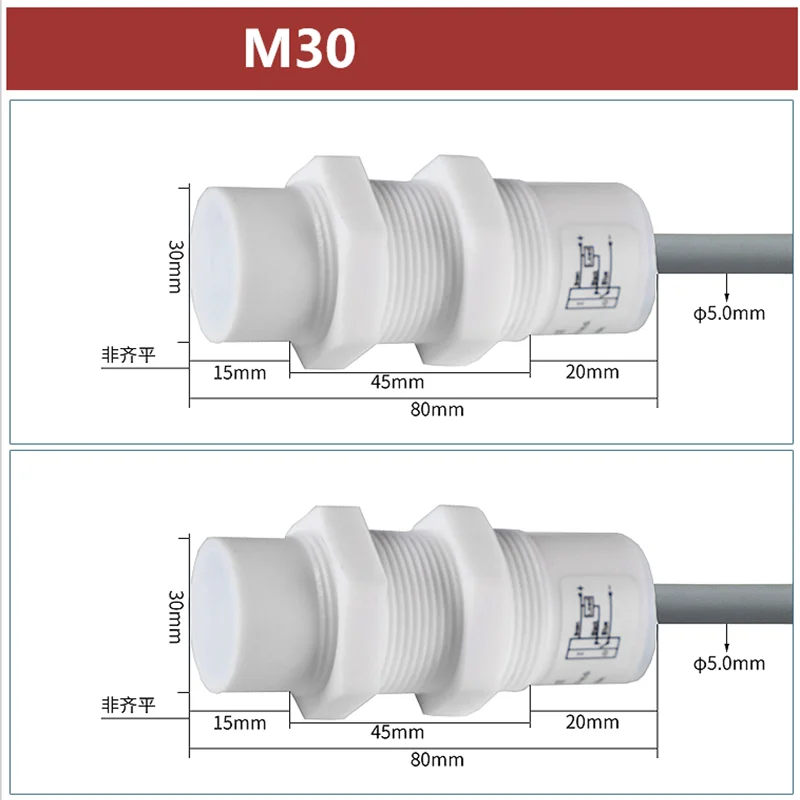 M30 capacitive proximity switch PTFE corrosion-resistant non-metal detection switch material line sensor
M30 capacitive proximity switch PTFE corrosion-resistant non-metal detection switch material line sensor