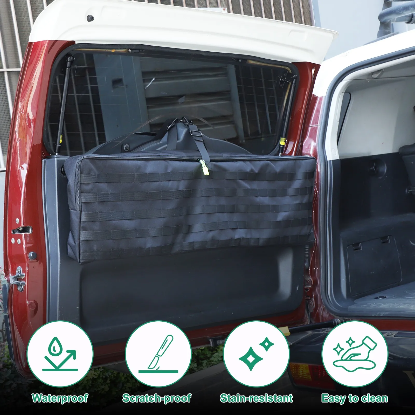 Foldable Car Tailgate Multipurpose Storage Bag For Toyota FJ Cruiser 2007-2021 Stowing Tool Tidy Bag Pouch Accessories 
Foldable Car Tailgate Multipurpose Storage Bag For Toyota FJ Cruiser 2007-2021 Stowing Tool Tidy Bag Pouch Accessories