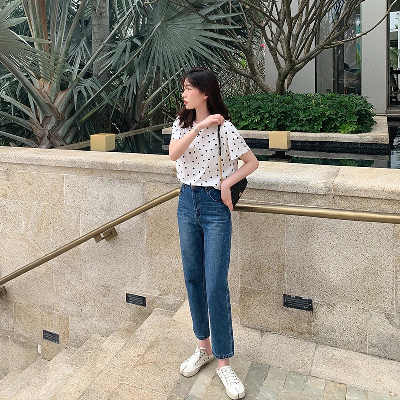 High Waist Versatile Straight Leg Jeans Women's Korean Style Loose Fit Nine-Tenths Length Spring New Arrival Denim Pants
High Waist Versatile Straight Leg Jeans Women's Korean Style Loose Fit Nine-Tenths Length Spring New Arrival Denim Pants
