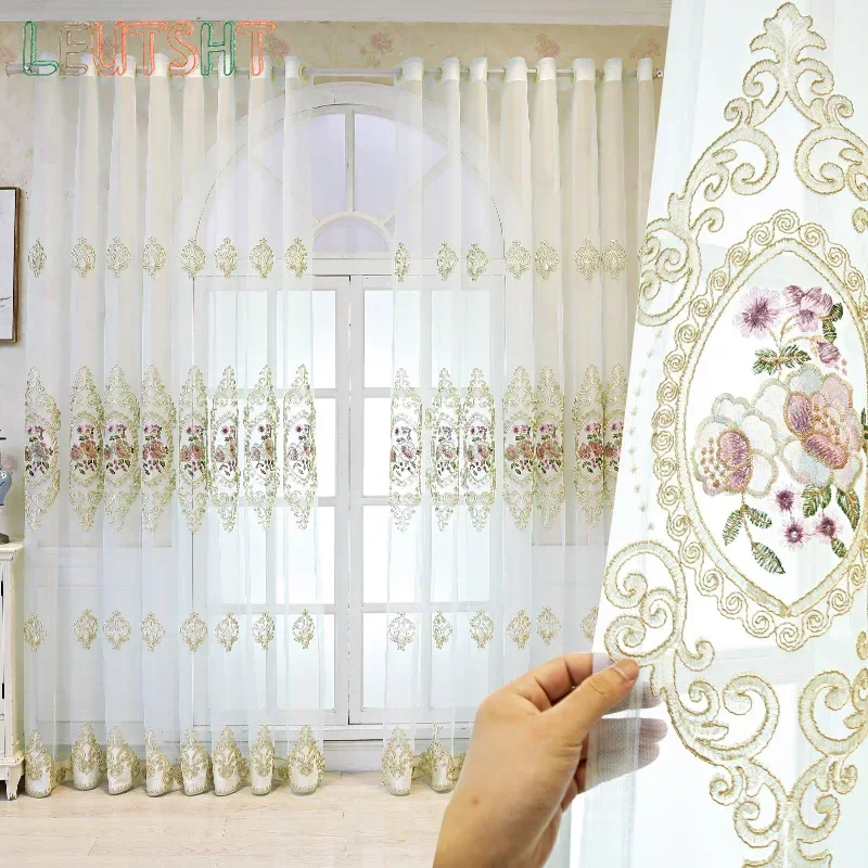 Tulle Sheer Curtains for Living Room Chiffon Voile Elegant Bedroom Luxury Embroidery Embroidery Organza Hall Interior Floral
Tulle Sheer Curtains for Living Room Chiffon Voile Elegant Bedroom Luxury Embroidery Embroidery Organza Hall Interior Floral
