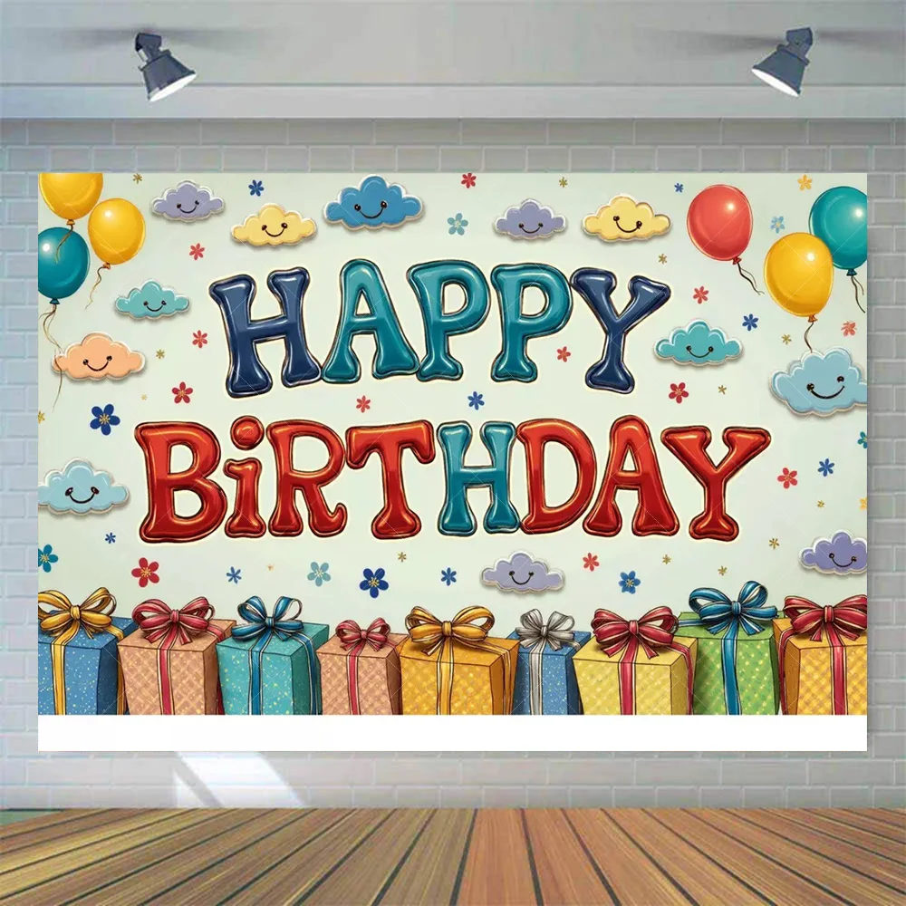 Colorful Balloons Cloud Gifts Theme Happy Birthday Pparty Decoration Baby Shower Photography Background and Family Celebration
Colorful Balloons Cloud Gifts Theme Happy Birthday Pparty Decoration Baby Shower Photography Background and Family Celebration