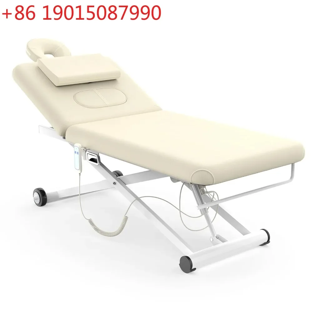 Electric massage bed with adjustable height via electric lift motor and manually adjustable backrest angle
Electric massage bed with adjustable height via electric lift motor and manually adjustable backrest angle