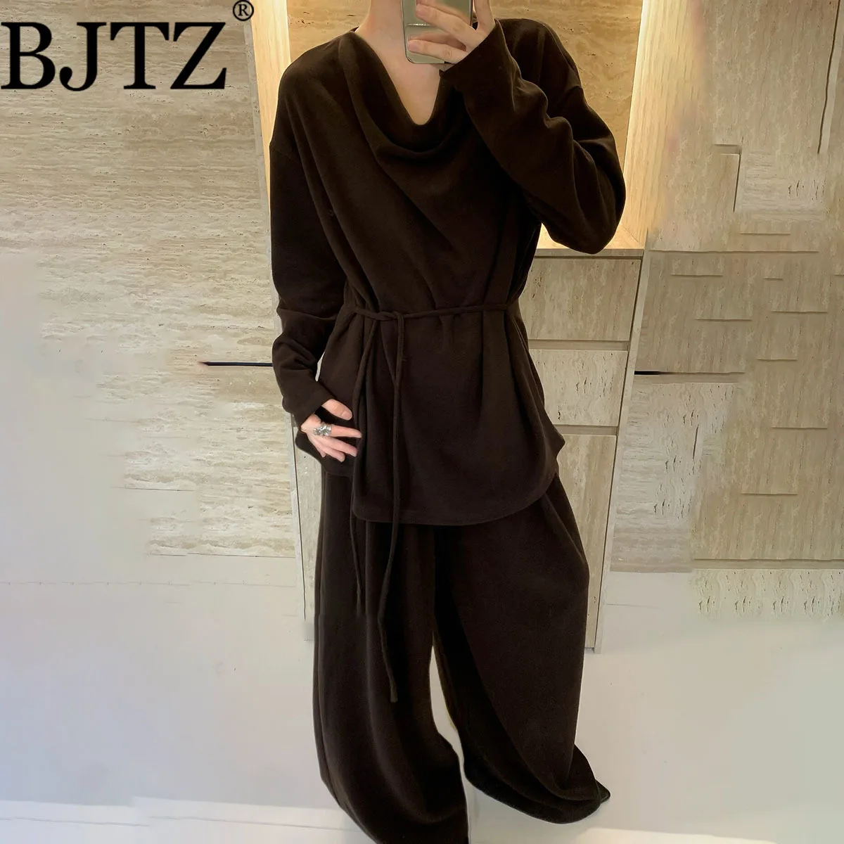 BJTZ 2025 Vintage Belted Knit Set 30% Wool Thermal Sweater & Solid Lounge Pants Fall Winter Cozy Outfits
BJTZ 2025 Vintage Belted Knit Set 30% Wool Thermal Sweater & Solid Lounge Pants Fall Winter Cozy Outfits