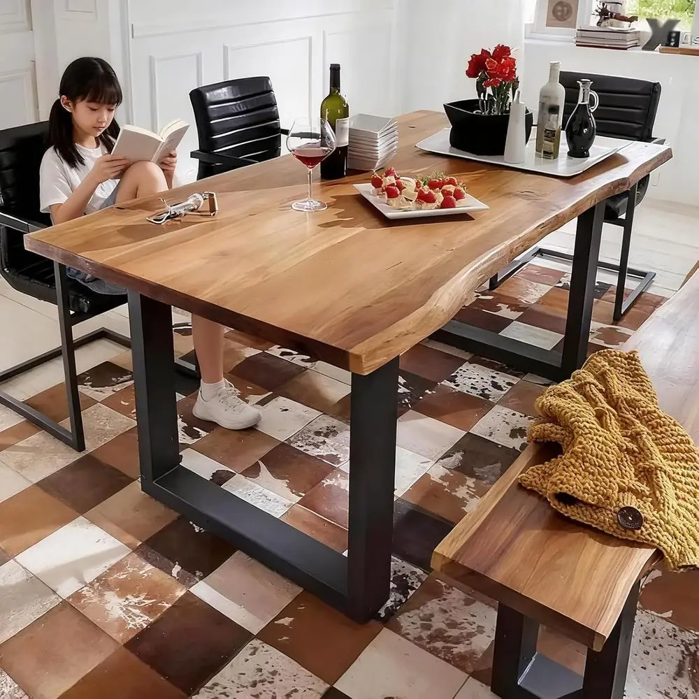 Обеденный стол из массива дерева с необработанным краем и металлическим основанием, 55 длины х 28 ширины х 30 высоты, на 2-8 персон
Обеденный стол из массива дерева с необработанным краем и металлическим основанием, 55 длины х 28 ширины х 30 высоты, на 2-8 персон