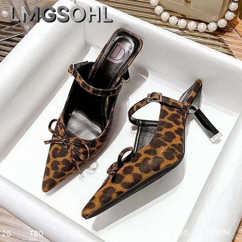 Leopard Pointed Toe Women Slippers Bow High Heels Shoes Sexy Woman Sandals 2025 Summer Luxury Party Stiletto Pumps Mujer Slides
Leopard Pointed Toe Women Slippers Bow High Heels Shoes Sexy Woman Sandals 2025 Summer Luxury Party Stiletto Pumps Mujer Slides