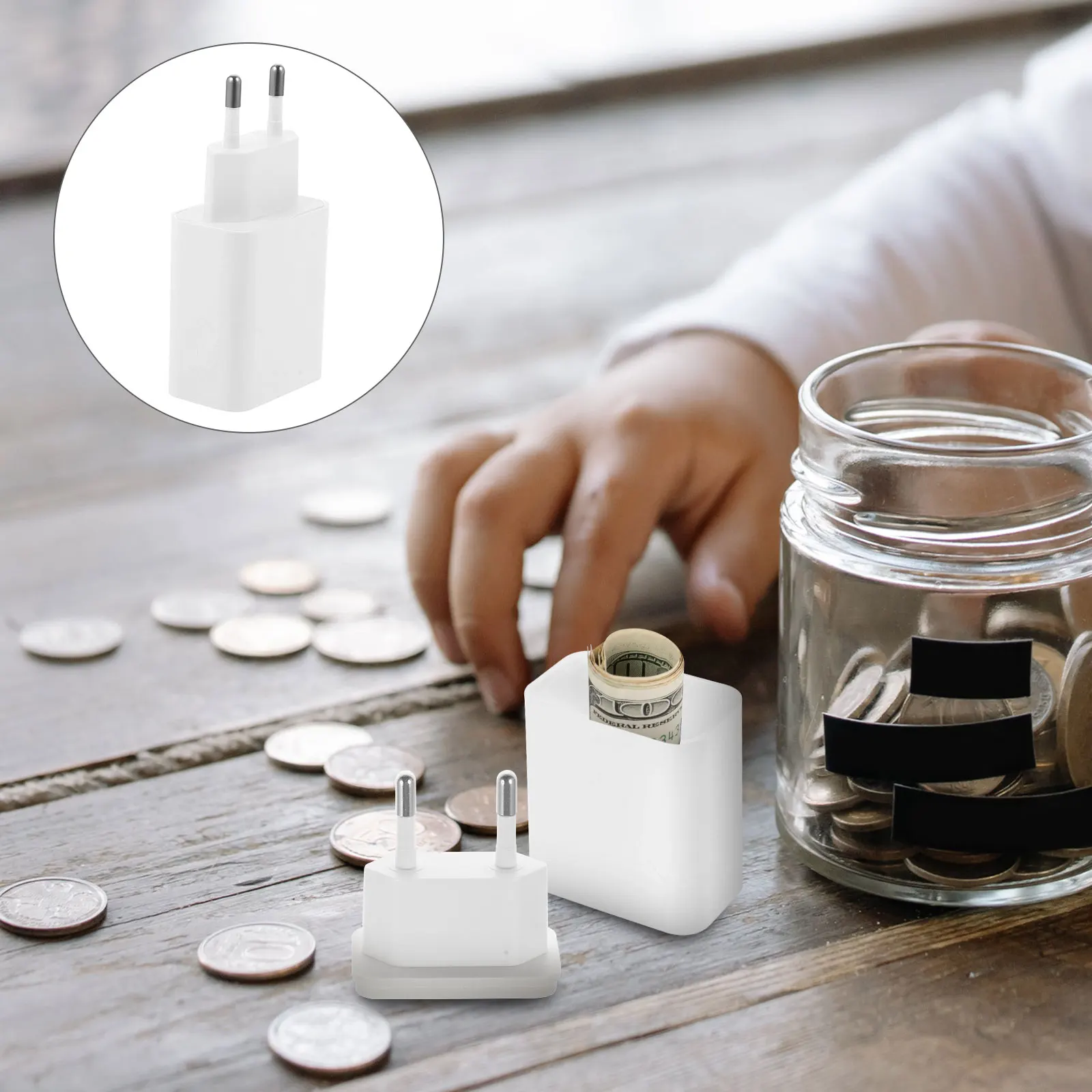 1pc White Type Charging Head Hidden Storage Box Durable Plastic Containers Valuables Organizer Secret Compartment
1pc White Type Charging Head Hidden Storage Box Durable Plastic Containers Valuables Organizer Secret Compartment
