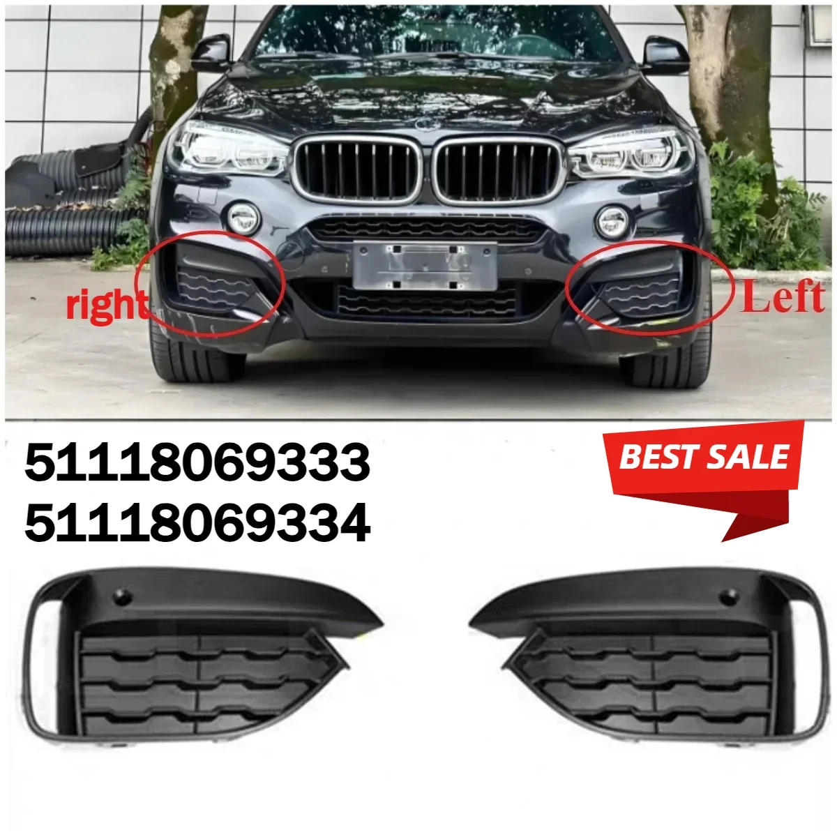 Auto Left Right Front Bumper Fog Light Grille Grill Cover For BMW X6 F16 M Sport 2015 2016 2017 2018 51118069333 51118069334
Auto Left Right Front Bumper Fog Light Grille Grill Cover For BMW X6 F16 M Sport 2015 2016 2017 2018 51118069333 51118069334