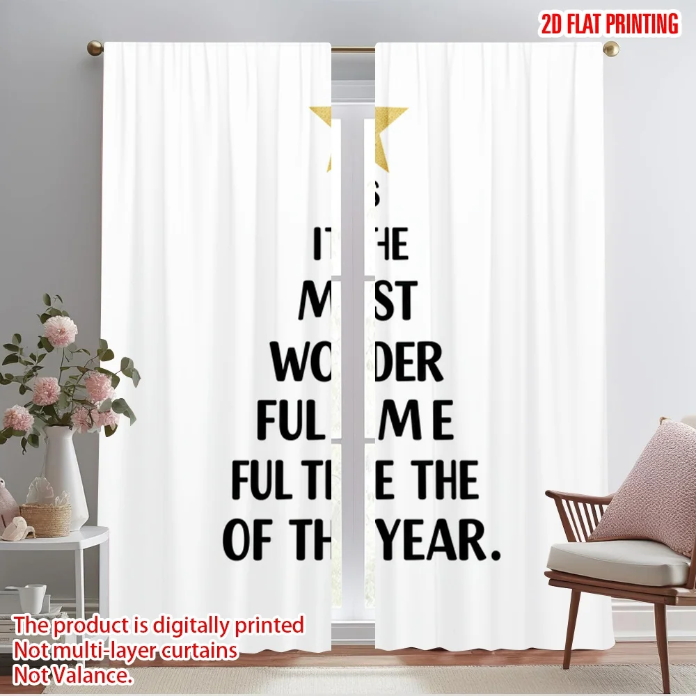 2pcs 2D flat printing Curtains Most Wonderful Time Year Polyester Without Electricity Festive Curtains for Holiday Decor
2pcs 2D flat printing Curtains Most Wonderful Time Year Polyester Without Electricity Festive Curtains for Holiday Decor