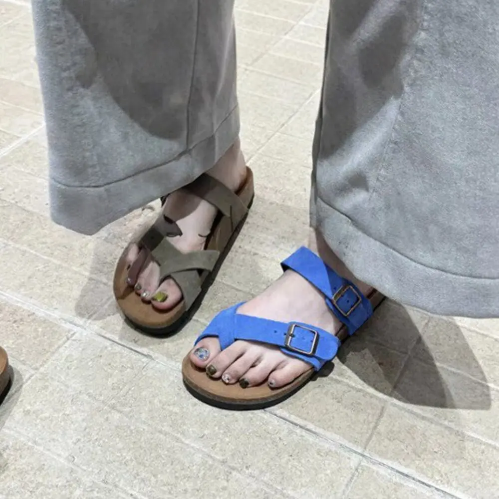 Open Toe Cork Sandals For Women Classic Brand Thick Sole Beach Shoes With Adjustable Buckle Summer Suede Flat Slippers
Open Toe Cork Sandals For Women Classic Brand Thick Sole Beach Shoes With Adjustable Buckle Summer Suede Flat Slippers