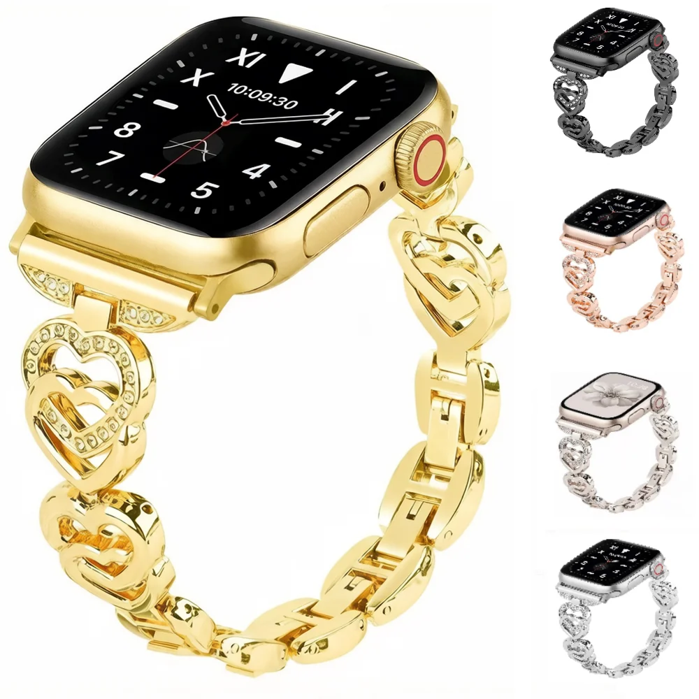 Diamond Heart Watch Strap for Apple Watch band 40 44 38 45 41 49 42mm Metal Double Heart Bracelet iWatch Series 11 10 Ultra 8 9
Diamond Heart Watch Strap for Apple Watch band 40 44 38 45 41 49 42mm Metal Double Heart Bracelet iWatch Series 11 10 Ultra 8 9