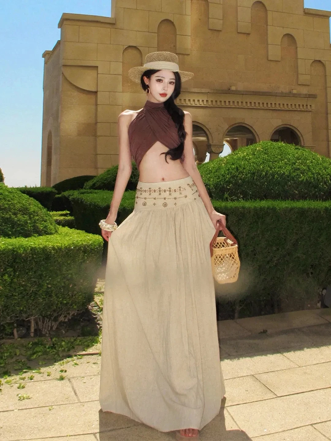 Low Waist A-Line Skirt Women's Spring New Thin Holiday Vintage Long Skirt Commute Korean Style Standard Fit Chinese Made
Low Waist A-Line Skirt Women's Spring New Thin Holiday Vintage Long Skirt Commute Korean Style Standard Fit Chinese Made