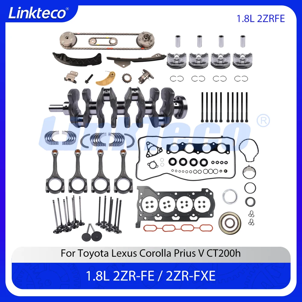 Engine Rebuild Complete Kit Head Gasket Set Crankshaft Kit Piston Rod For 1.8 L Toyota Lexus 2ZR-FE Corolla Prius CT200h 1.8L
Engine Rebuild Complete Kit Head Gasket Set Crankshaft Kit Piston Rod For 1.8 L Toyota Lexus 2ZR-FE Corolla Prius CT200h 1.8L