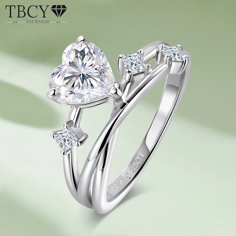 TBCYD 1.24CT VVS1 Clarity Moissanite Heart Ring for Women 925 Sterling Silver Multi-layer Lines Rings with GRA Jewelry Gifts
TBCYD 1.24CT VVS1 Clarity Moissanite Heart Ring for Women 925 Sterling Silver Multi-layer Lines Rings with GRA Jewelry Gifts