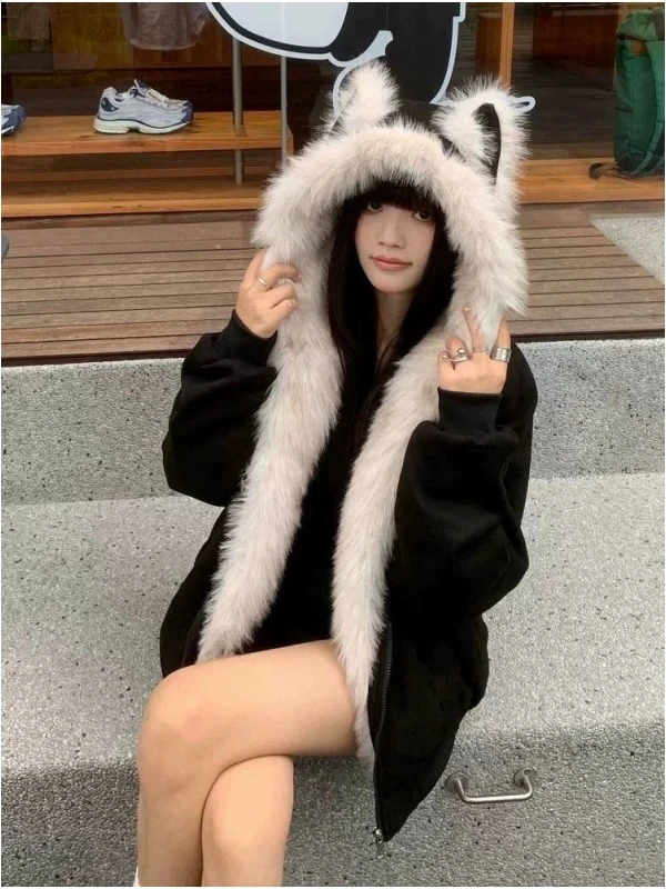 plus Size Men's Cotton Jaet with Hood Thiened Sandwich Mink Ear Collar Autumn Winter Faion Urban Sle Casual Coat
plus Size Men's Cotton Jaet with Hood Thiened Sandwich Mink Ear Collar Autumn Winter Faion Urban Sle Casual Coat