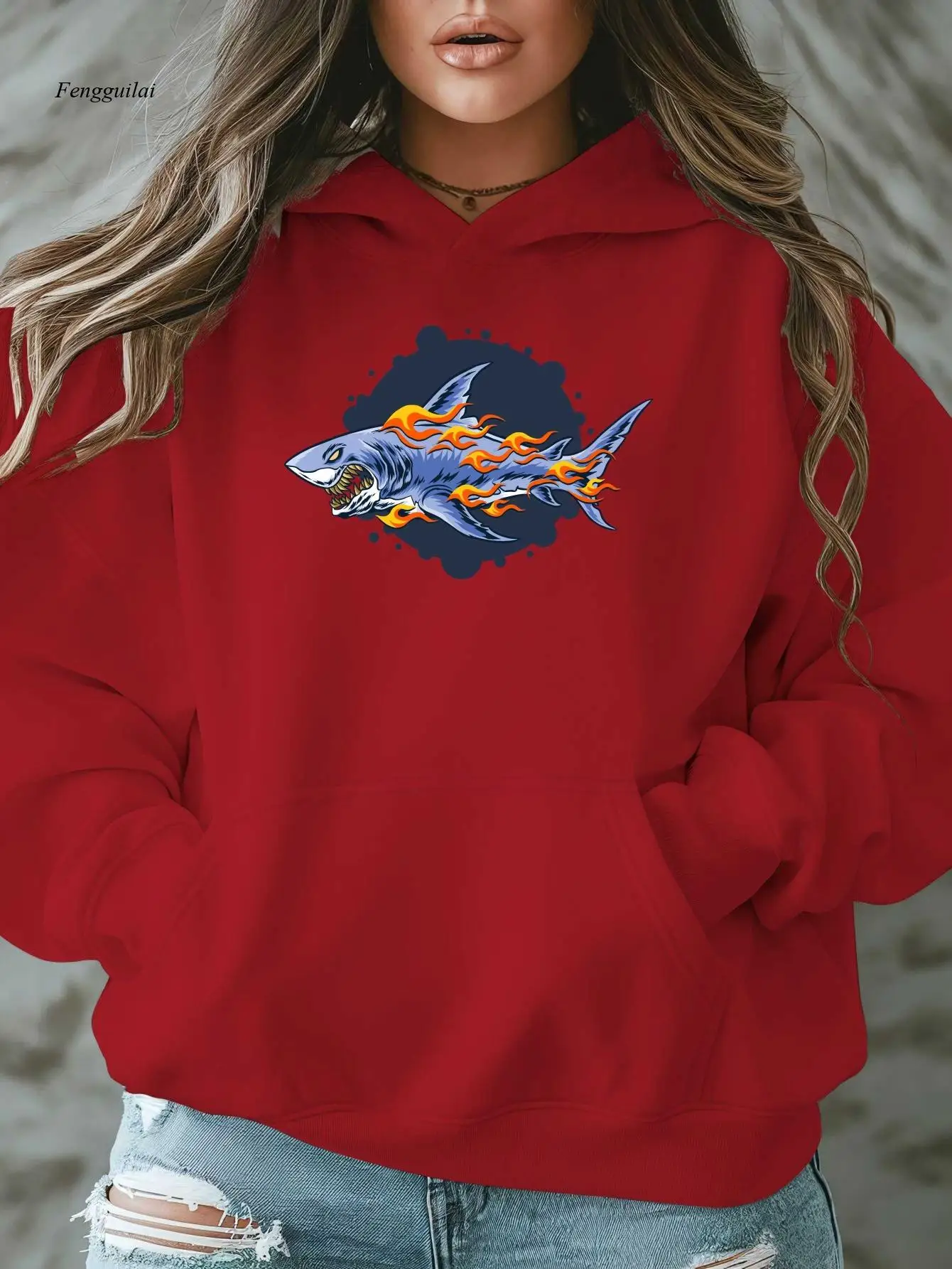 Креативный дизайн, подходящая повседневная толстовка с капюшоном и принтом, осенне-зимняя повседневная толстовка с длинными рукавами
Креативный дизайн, подходящая повседневная толстовка с капюшоном и принтом, осенне-зимняя повседневная толстовка с длинными рукавами