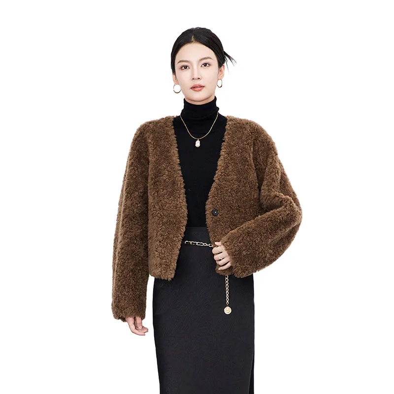 100% Wool Short Jackets for Women 2024 Autumn Winter V Neck Lamb Wool Coat Womens Clothing Fashion Outerwears Casaco Feminino
100% Wool Short Jackets for Women 2024 Autumn Winter V Neck Lamb Wool Coat Womens Clothing Fashion Outerwears Casaco Feminino