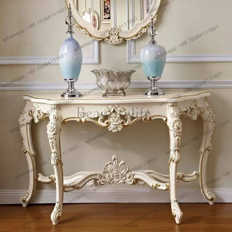 European entrance table pure solid wood retro living room decorative cabinet
European entrance table pure solid wood retro living room decorative cabinet