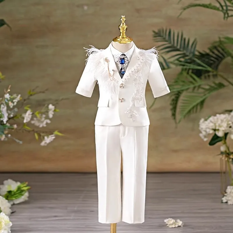 Summer Boys Clothing Children's Costume Host Piano Performance Blazers Suits Sets For Weddings Birthday Baptism Party A4614
Summer Boys Clothing Children's Costume Host Piano Performance Blazers Suits Sets For Weddings Birthday Baptism Party A4614