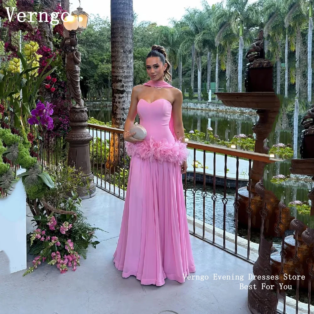 Verngo Luxurious Pink Chiffon Evening Dress Strapless Pleated Holiday Party Dresses Graceful Wedding Guest Dress Customiz
Verngo Luxurious Pink Chiffon Evening Dress Strapless Pleated Holiday Party Dresses Graceful Wedding Guest Dress Customiz