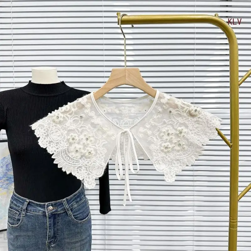 Lace Floral Collar Elegant Sweet Girls Blouse Collar Detachable for Lady Delicate Embroidery Collar Floral Pattern
Lace Floral Collar Elegant Sweet Girls Blouse Collar Detachable for Lady Delicate Embroidery Collar Floral Pattern